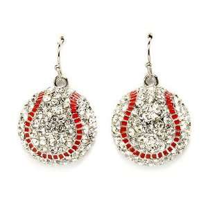   Crystal Rhinestone 20mm Drop Dangle Fashion Earrings Silver Jewelry