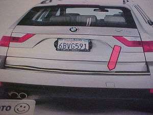 BMW X3/X5 Accent Chrome Tailgate Lid Trim Strip  Model Years 2004 2013 