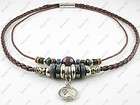   Brown Leather Beads Beaded Necklace Choker Mens Womens New Arrival #11