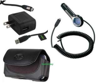   Car+Home Charger+Leather Case+USB Cable for Tracfone Motorola EX124G