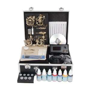  4 Guns Tattoo Kit Machine Complete with LCD Power Needles 
