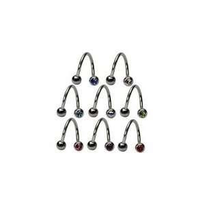  Double Jewel Spiral Belly Button Rings (14G) Jewelry