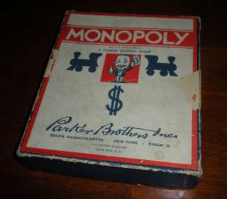 Vintage Monopoly Game 1936 No Board Wood Pieces  