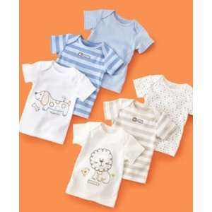  Carters Baby Boy 3PK Snuggle Me Baby Tees Blue Asst 12 months: Baby