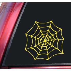 Spider Web Vinyl Decal Sticker   Yellow