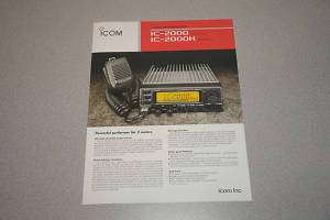 Icom IC 2000 / 2000H Transceiver Advertising Flyer  