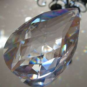   Crystal Teardrop Pear Shaped Prism Ornament Suncatcher, Logo  
