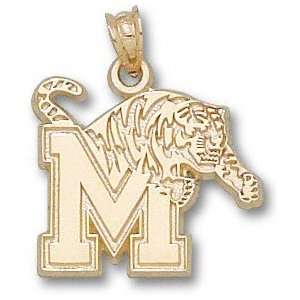  Memphis Tigers Solid 10K Gold M Tiger 5/8 Pendant 