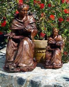 Bronze Garden St. Francis of Asissi Statue Sculpture  