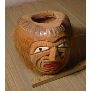    Two (2) Carved Coconut Tiki Faces (Centerpiece): Home & Kitchen