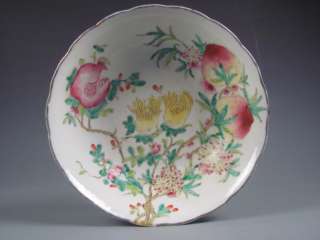 FINE CHINESE 18th FAMILLE ROSE PORCELAIN PEACH PLATE  