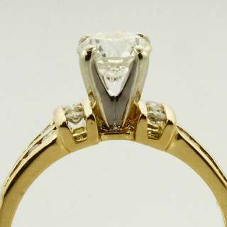 Vintage 18K Yellow White Gold Diamond Engagement Ring  