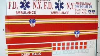Big city fire department. Ambulance Decals 1:24 Custom  
