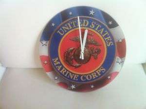 United States MARINE CORPS Glass Wall Clock  