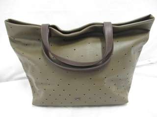 Anya Hindmarch Khaki Leather Perforated Junie Large Tote  