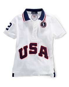 Ralph Lauren Childrenswear Toddler Boys Team USA Olympic Mesh Polo 