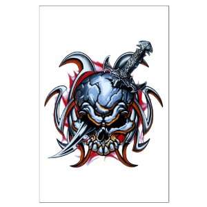  Large Poster Tribal Skull With Knife 