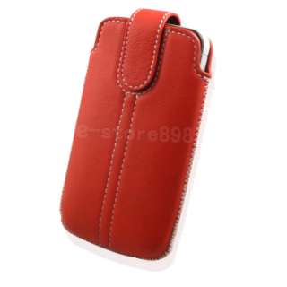 Leather Case Pouch +LCD Film for Samsung S5830 Galaxy Ace c  