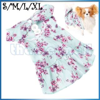 Pet Dog Puppy Doggie Floral Sleeveless Dress Clothes Clothing Apparel 