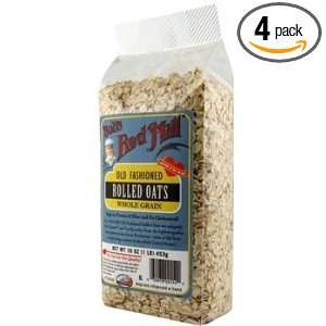 Bobs Red Mill Rolled Oats Regular, 16 ounces (Pack of4)  