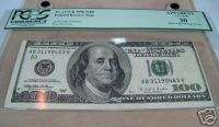 Rare & Unusual PCGS VF30 Certified 1996 $100 Dollar US Money Bill 
