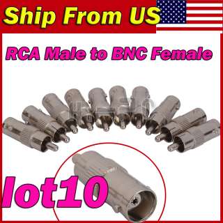 10 x RCA Male Plug to BNC Female Connector Adapter For CCTV Camera 