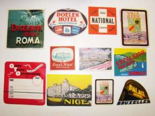 VINTAGE EARLY TRAVEL STICKERS HOTEL SUITCASE LUGGAGE LABELS LOT 