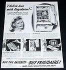 1947 Frigidaire Cold Wall Refrigerator Home Freezer Ad  