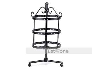 Rotating Earrings Display Stand Rack Holder 72 hole blk  