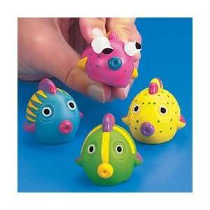  12 Vinyl Tropical Fish With Putty Eyes Toys & Games