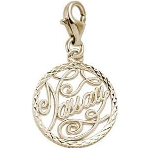   Charms Nassau Charm with Lobster Clasp, Gold Plated Silver Jewelry