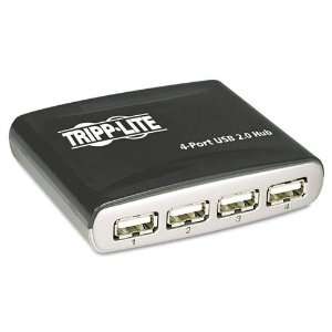 Tripp Lite 4 Port USB Mini Hub 3 1/4w X 2 3/4d X 3/4h Black/Silver Hot 