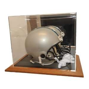 Detroit Lions Natural Color Framed Base Helmet Display:  