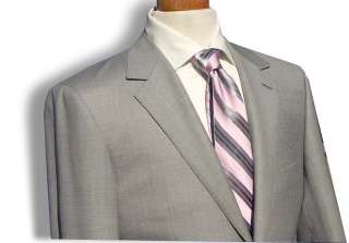 Valentino $1595 Light Gray Birds Eye Nail Mens Suit  