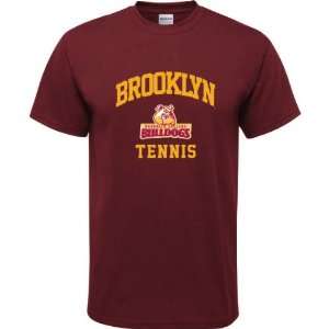  Brooklyn College Bulldogs Maroon Youth Tennis Arch T Shirt 