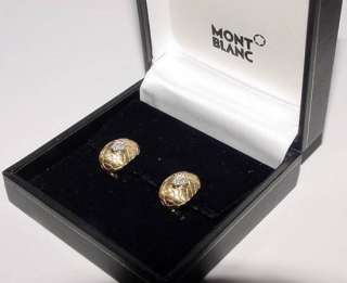 MONTBLANC 18K Gold Snake EARRINGS Box Diamond RARE  