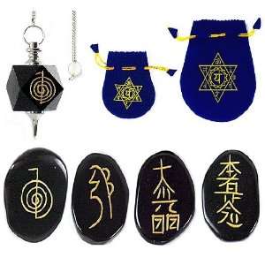   Symbol Stones & Reiki Pendulum ~ w/ Heart Chakra Pouches: Kitchen