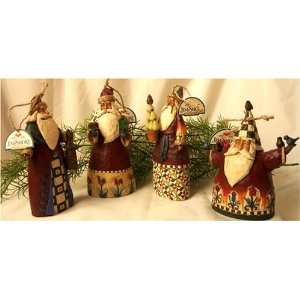   of 4 Santa Claus Christmas Tree Ornaments By Jim Shore: Home & Kitchen