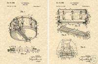 ROGERS DYNASONIC Snare Drum Joe Thompson Patent Art  