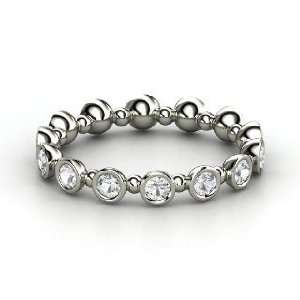   Seed & Pod Eternity Band, Platinum Ring with White Sapphire Jewelry