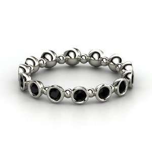  Seed & Pod Eternity Band, Sterling Silver Ring with Black 