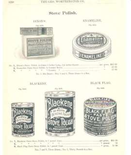 1902 Dixons Blackene Stove Polish Antique Catalog Ad  