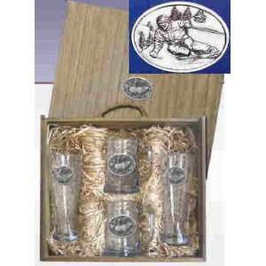  Skier Deluxe Boxed Beer Glass Set