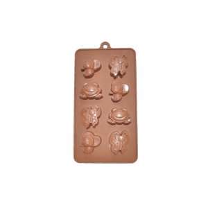 NY Cake Bee, Butterfly and Frog Silicone Chocolate Mold, 8 Cavities 