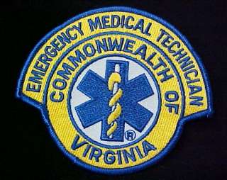 VA Virginia Commonwealth EMT Medical Emblem Patch NWT  