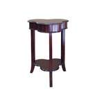 in cherry finish side table with faux marble top in cherry finish