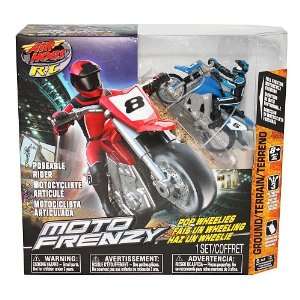  Air Hogs R/C Moto Frenzy Blue Motorcycle Pop Wheelies B 