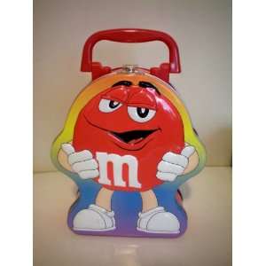  Red M & M Shaped Lunch Box    8.75 Tall 