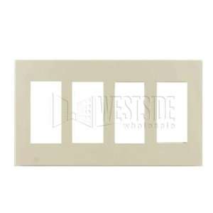   Wallplate 4 Gang Decora Screwless Standard Size Poly Carbonate   Ivory