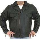 Dealer Leather Black Leather Motorcycle Jacket for Men   Size 48